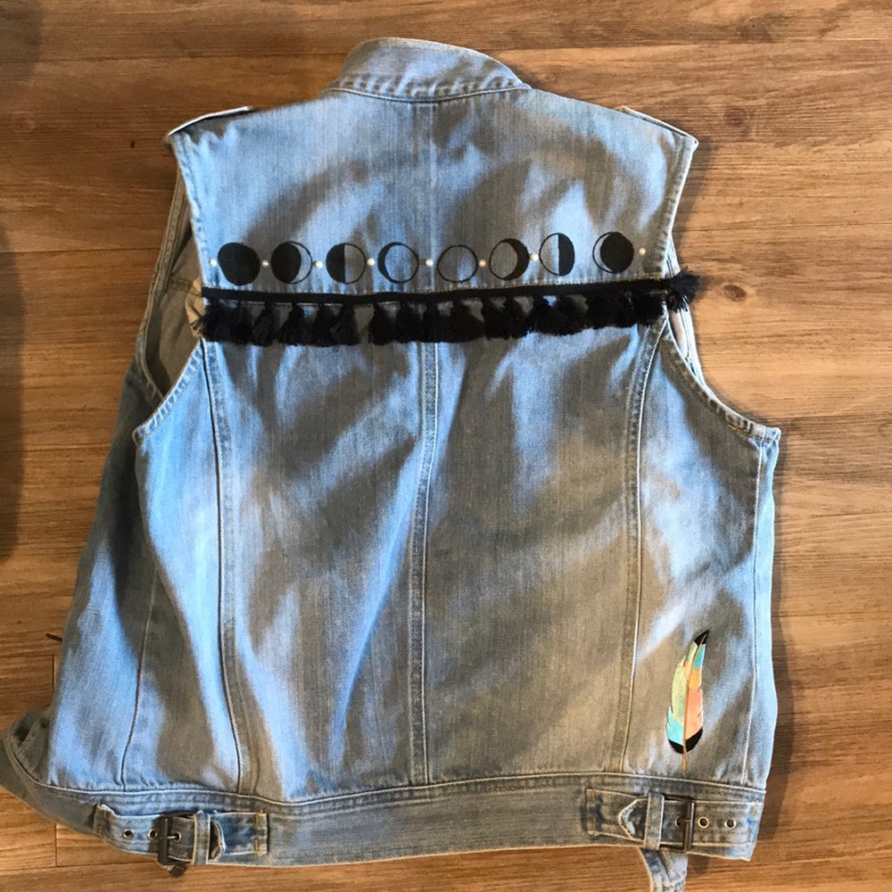 Upcycled ZARA Denim Sleevless Jacket Large